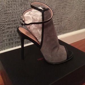Suede Peep Toe Bootie